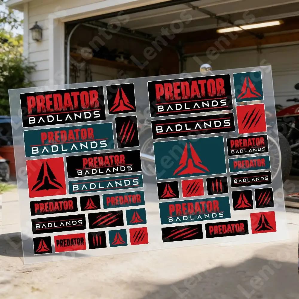 P-pre-da-tor B-ad-lands Reflective Motorcycle Stickers Waterproof Vinyl Decals For Motorbike Helmet Fuel Tank Bike