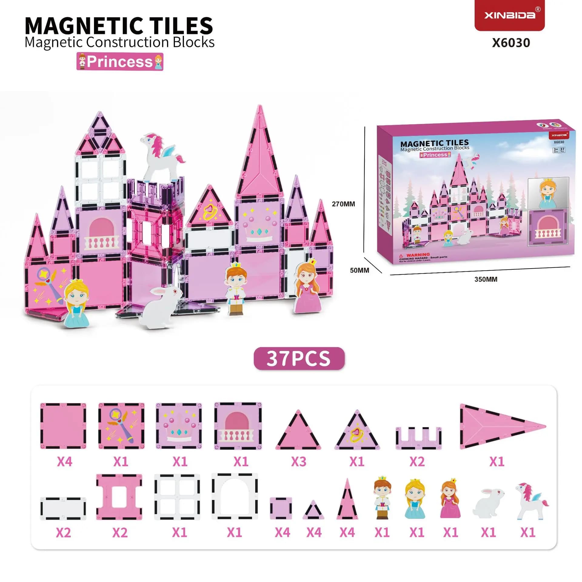 Set di blocchi magnetici da costruzione, giocattoli educativi creativi fai-da-te per bambini, apprendimento STEM, immaginazione e interazione genitore-figlio