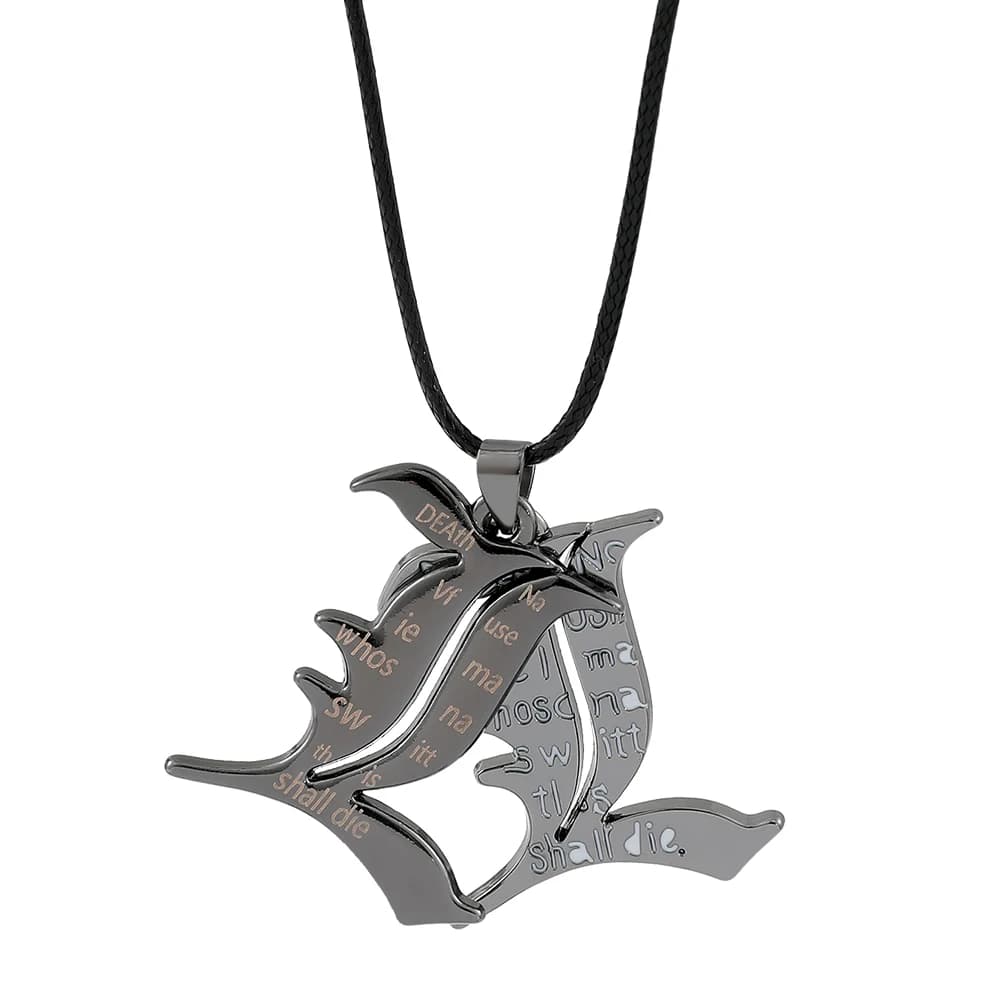 Death Note L Logo Pendant Necklace - Choker in Black Leather Corda, Jewel with Mystery Character, Unisex Fashion Accessories