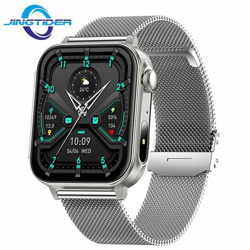 V96 Chiamate Bluetooth Smart Watch Tipo-C Torcia di ricarica Salute Smartwatch Pressione sanguigna Ossigeno Frequenza cardiaca IP67 Impermeabile