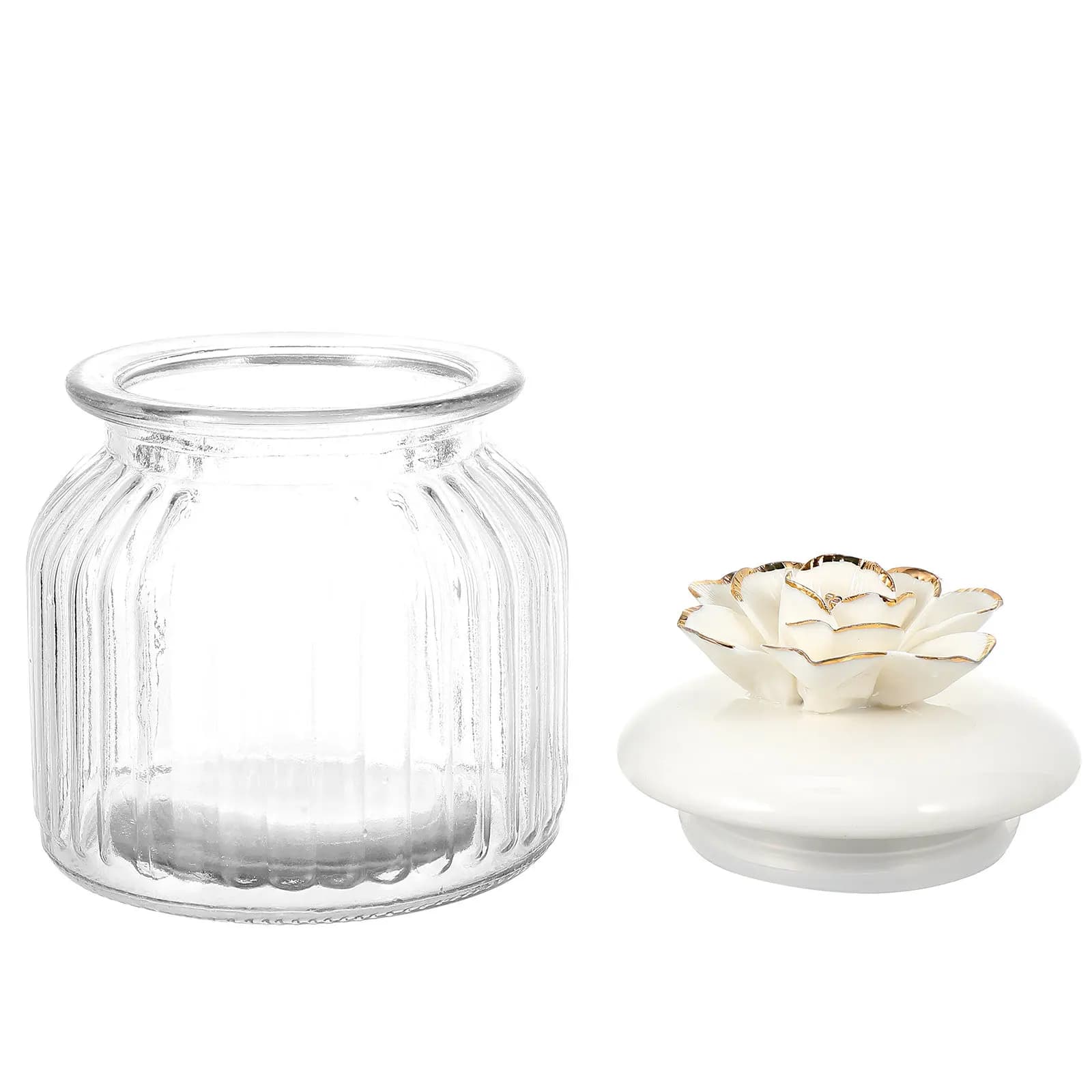 Clear Glass Sealed Storage Jar Ceramic Lid Kitchen Storage Tank Transparent Food Container for Coffee Tea Dried Fruits Milk