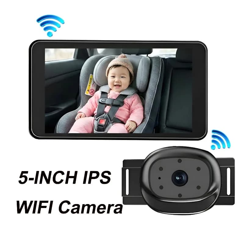5" Wireless Car Baby Monitor 150° Wide Angle IR Night Vision Camera Infant Rear View Safety Car Seat Back Camera for Kids