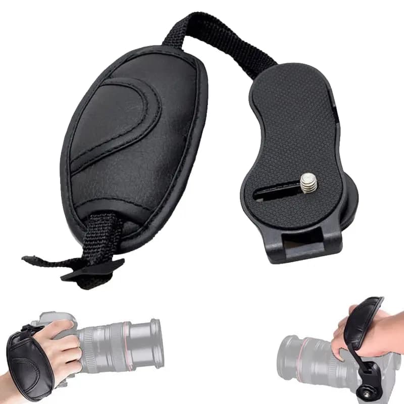 Cinturino da Polso per Fotocamera - Impugnatura Imbottita, Presa Rapida per DSLR, Compatibile con Fotocamere Canon, Nikon, Sony, Fujifilm, Olympus, Panasonic