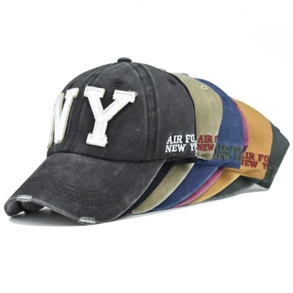 Unisex Design Baseball Cap NY Letter Logo Snapback Closure Snapback Hat Embroidery Pattern Anti-UV Visor Trucker Hat Sports Use