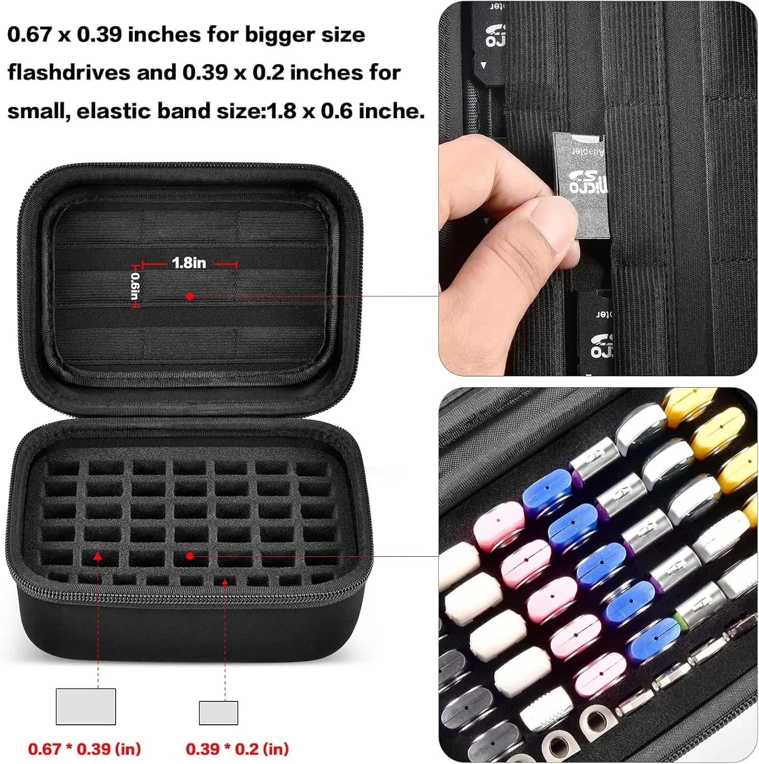 Custodia per chiavetta USB, porta chiavette USB, porta schede di memoria SD SDXC SDHC, borsa portaoggetti per accessori elettronici per SanDisk