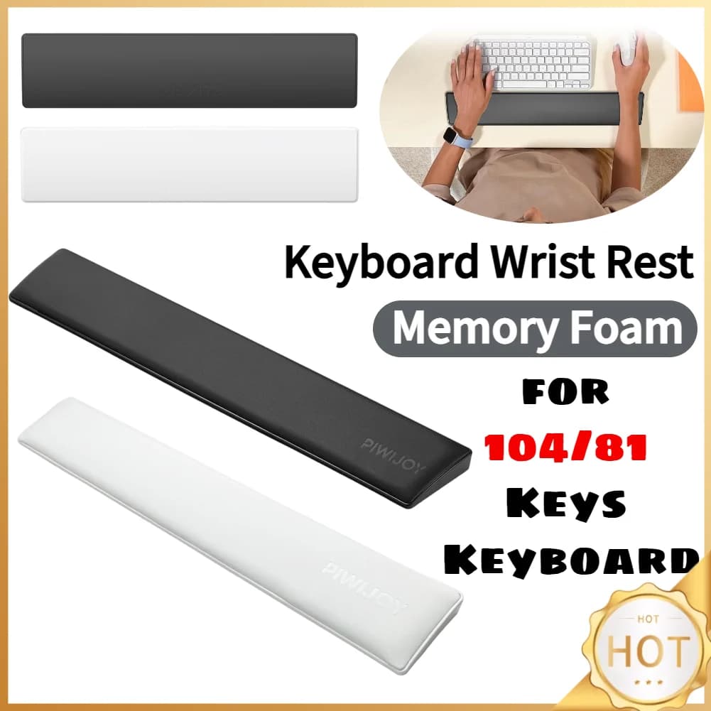 Supporto per Polso Ergonomico in Memory Foam per Tastiera, Base Antiscivolo in Gomma per Tastiere da Gaming 81/104 Tasti