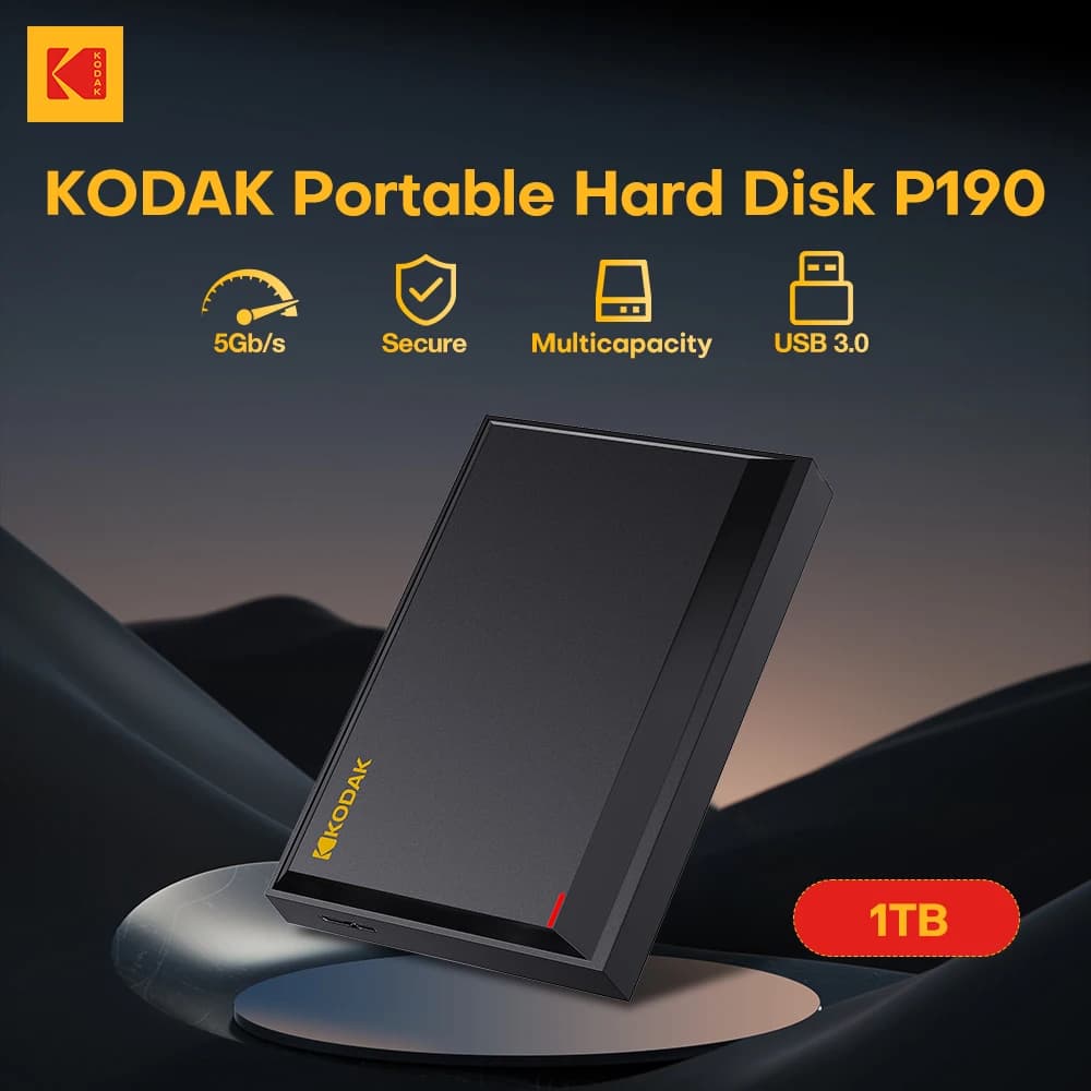Kodak Disco rigido protettivo da 2,5 pollici USB3.0 5Gbps 500GB 1TB Disco rigido esterno HDD per capacità di espansione del computer desktop PS4