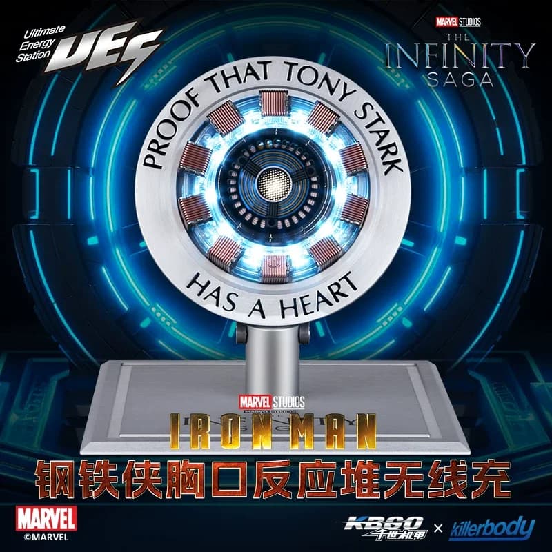 【IN STOCK】Killerbody Iron Man Chest Arc Reactor Wireless Magnetic Charger Alloy Base Auto Inductive Lifting Phone Charger Stand