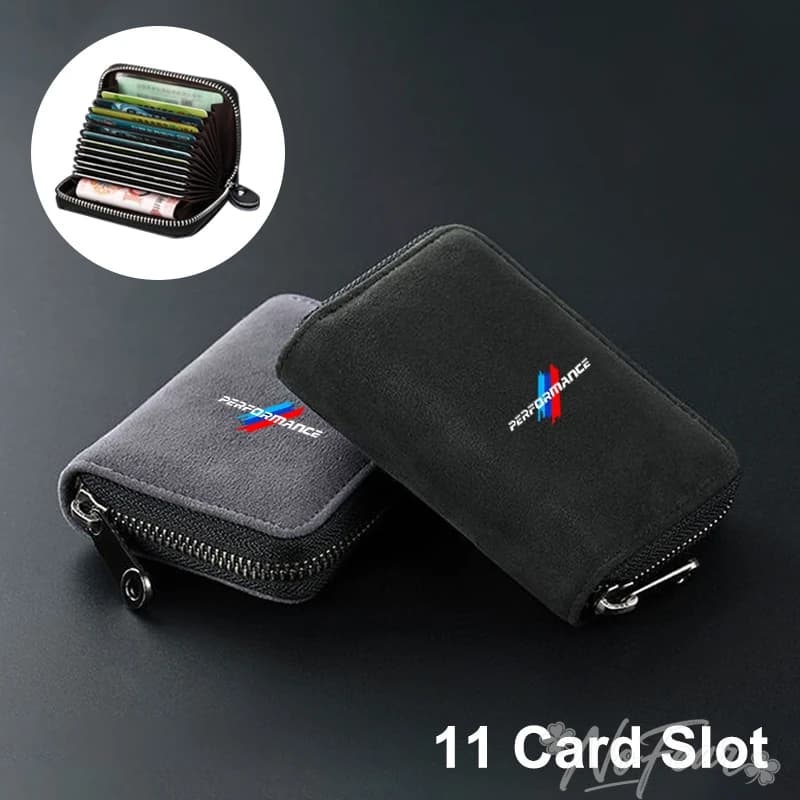 Portafoglio Multifunzione per Patente di Guida e Carte di Credito per BMW Performance M5 F25 F26 F15 F16 E90 E91 E92 E60 E84 F13, Porta Chiavi