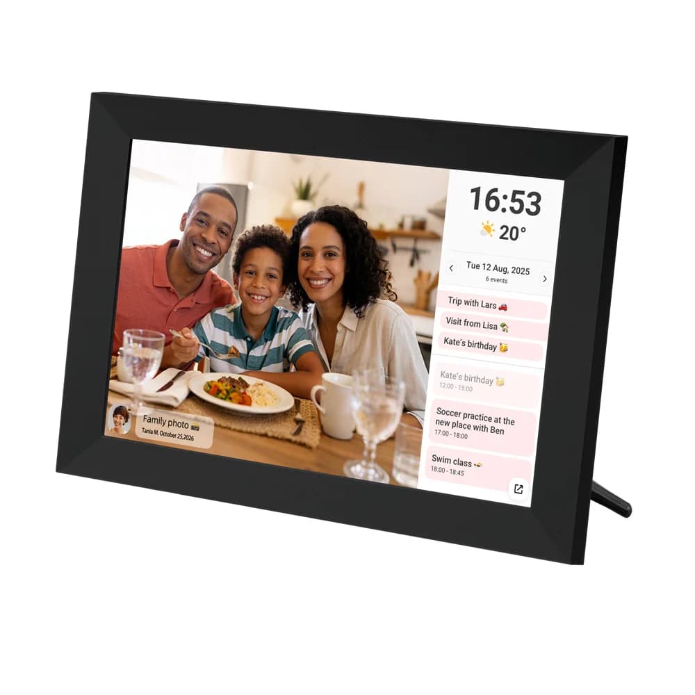 10.1" Digital Picture Frame for Families WiFi Touchscreen Photo Display with Calendar Feature, Instantly Share Photos & Videos