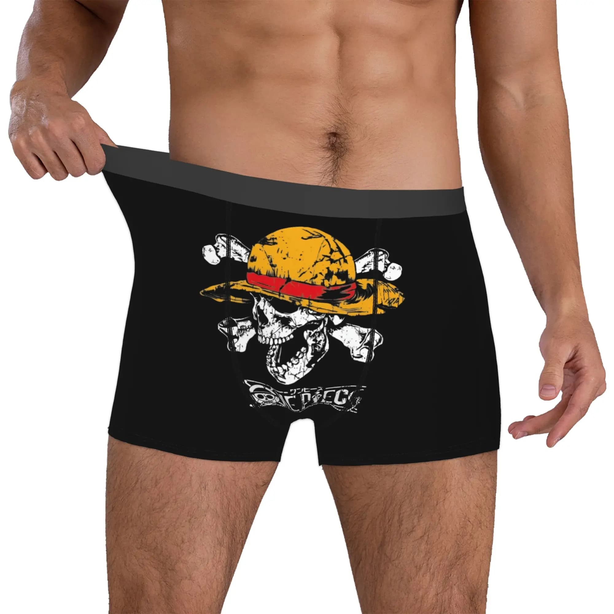 One P-Pieces Luffys Boxer Shorts For Men 3D Print Anime Classic Manga Movie Underwear Panties Briefs Stretch Underpants