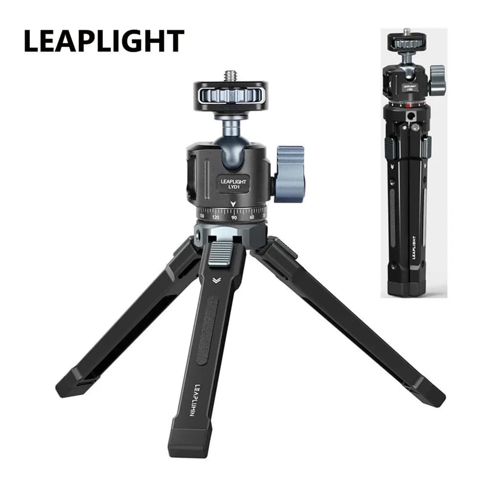 LEAPLIGHT Treppiede per selfie con testa a sfera 360 Treppiede da tavolo per pattino freddo per iPhone 16 15 14 Telefono Samsung Fotocamera DSLR Braccio magico