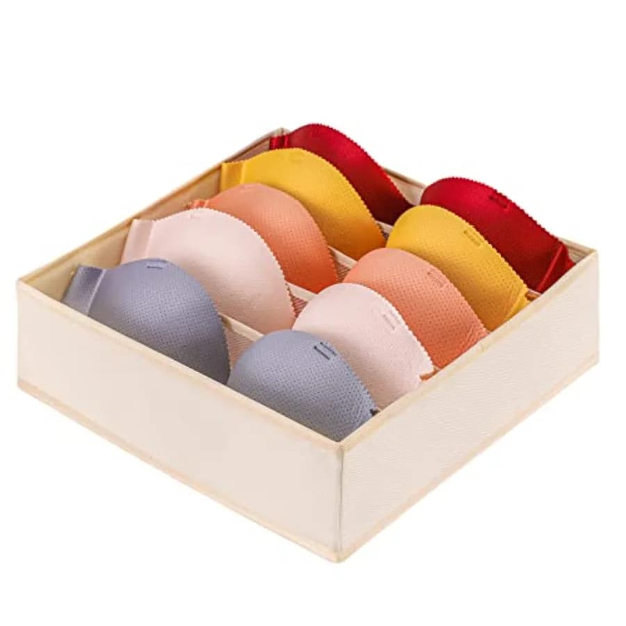 Drawer under Cabinet Clothes Organizer Foldable Storage Cubes Underwear Drawer Organizer Dividers Storage Boxes for Bra, Underw