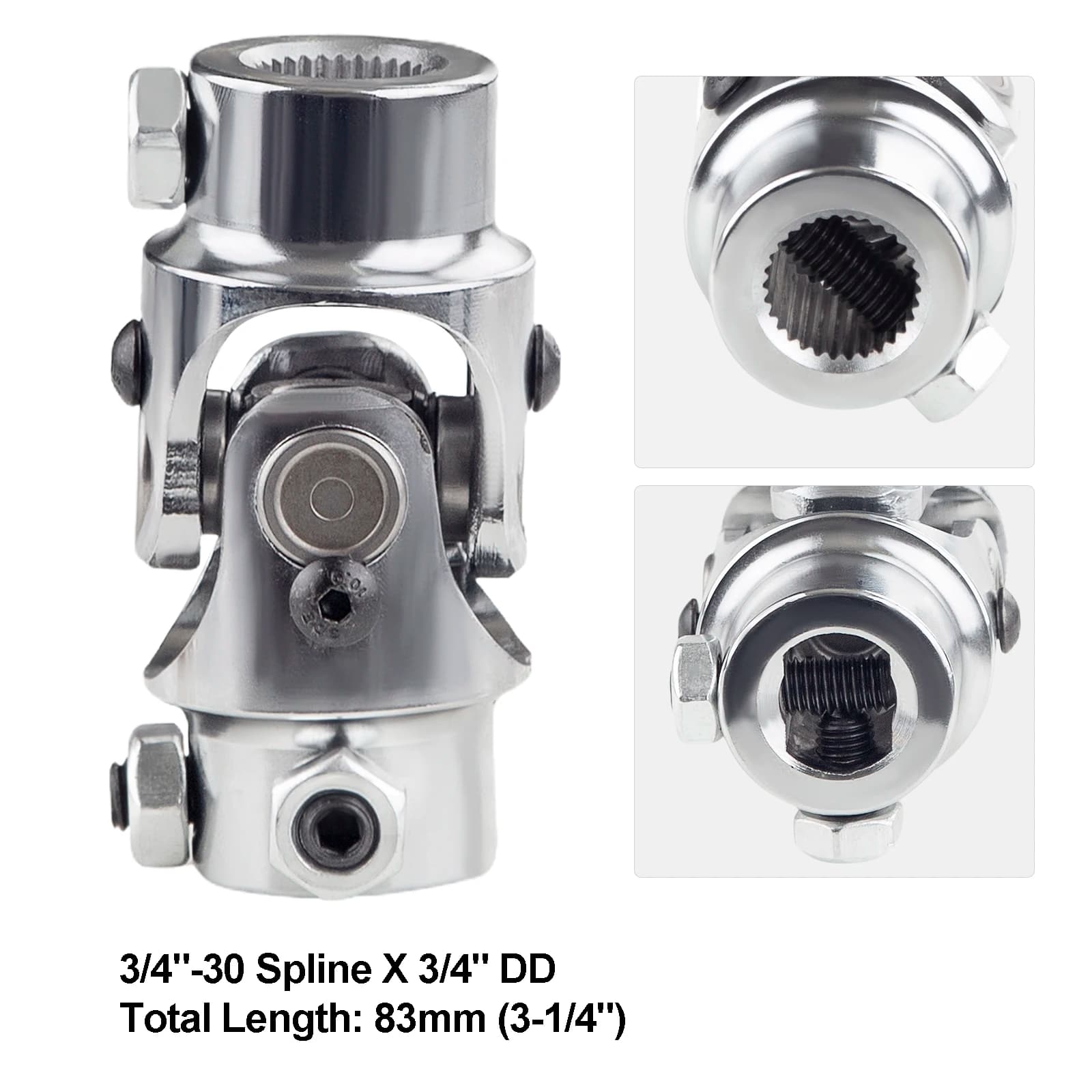 3/4 "DD x 3/4" DD Nichel Placcatura Singolo Albero Sterzo Universale U Giunto Accoppiatore Mustang II Power Rack 83mm Accessori Auto