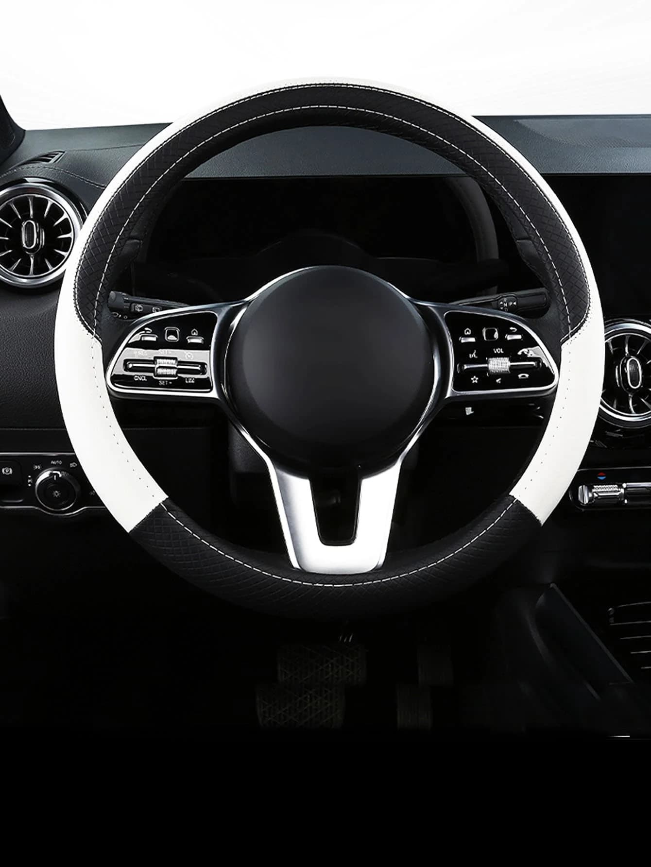 Coprivolante per auto in pelle PU bicolore