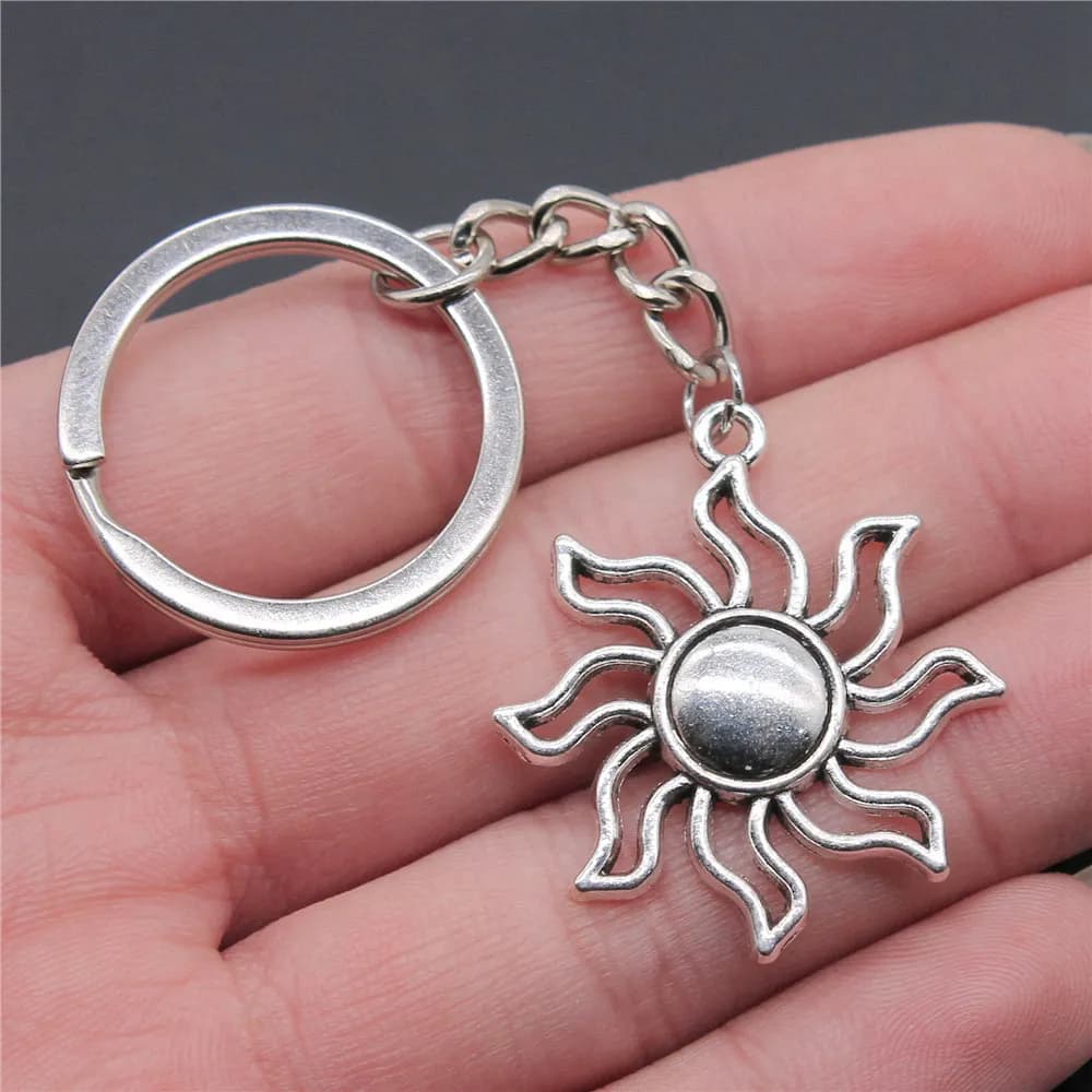 Sun Celestial Sky Light Pendant Keychain Charm Key Ring Bohemian Fashion Gift