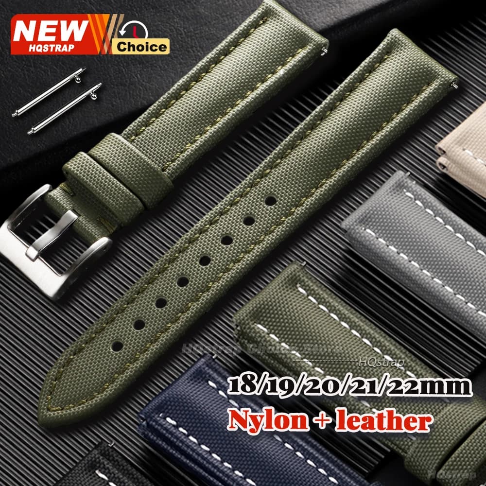 Cinturino per Orologio in Tela di Nylon 18mm 19mm 20mm 21mm 22mm Universale per Seiko Bracciale per Rolex Donna Uomo Cinturini a Sgancio Rapido