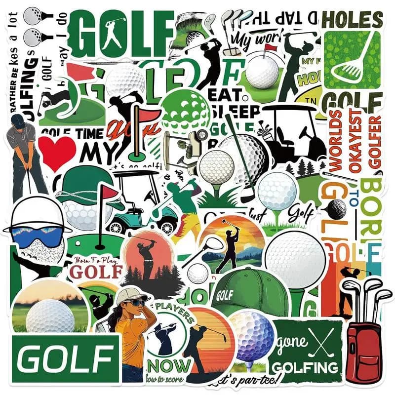 Adesivi per palline da golf Adesivi per chitarra impermeabili 50x Souvenir sportivi portatili Adesivo estetico divertente per la scuola in studio domestico