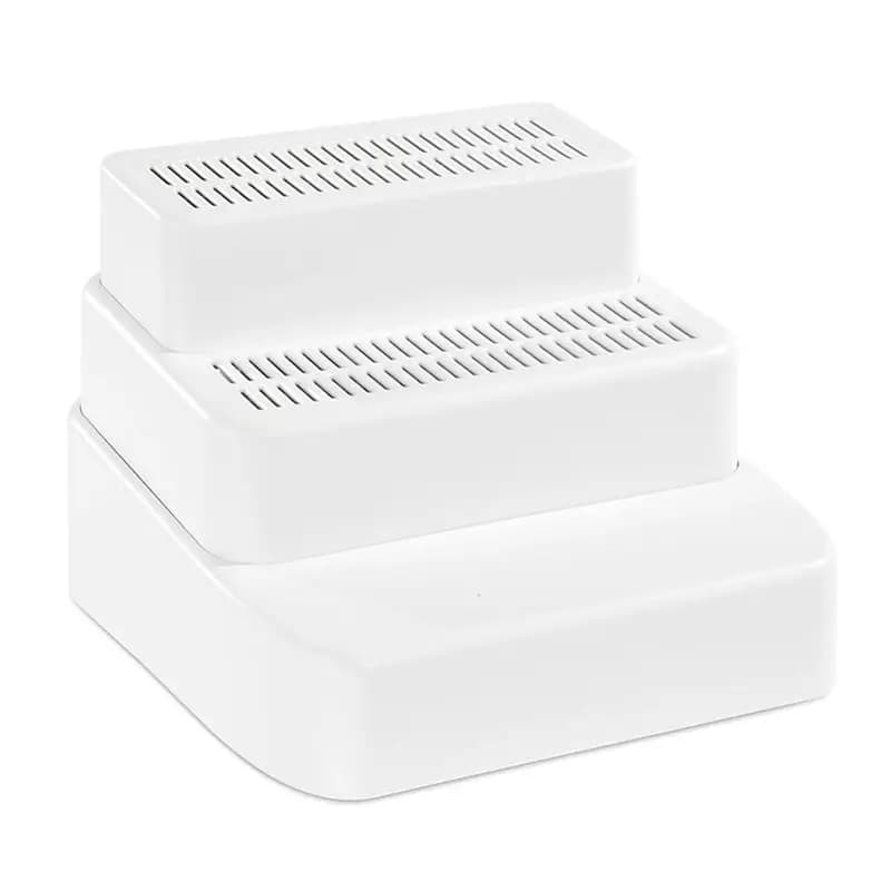 BAAJ-Adjustable 3 Steps Litter Box Ramp With Filter Function, Detachable Litter Trapper, For Small & Elderly Cats White