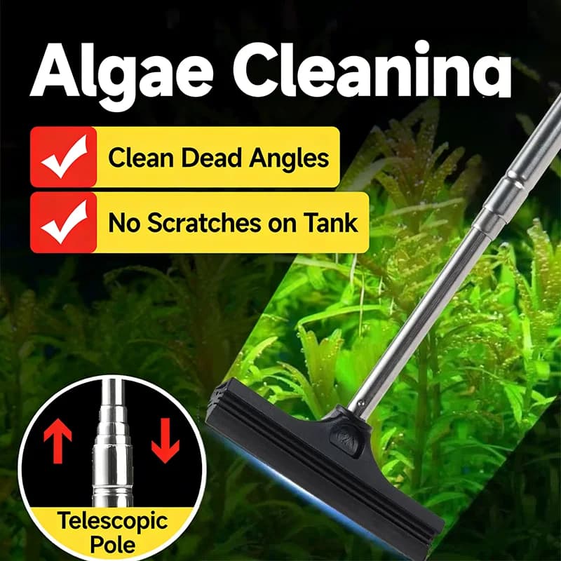Telescopic Aquarium Silicone Algae Scraper Anti Fog Water Squeegee For Car Rearview Mirror Universal Glass Cleaner Cleaning Tool
