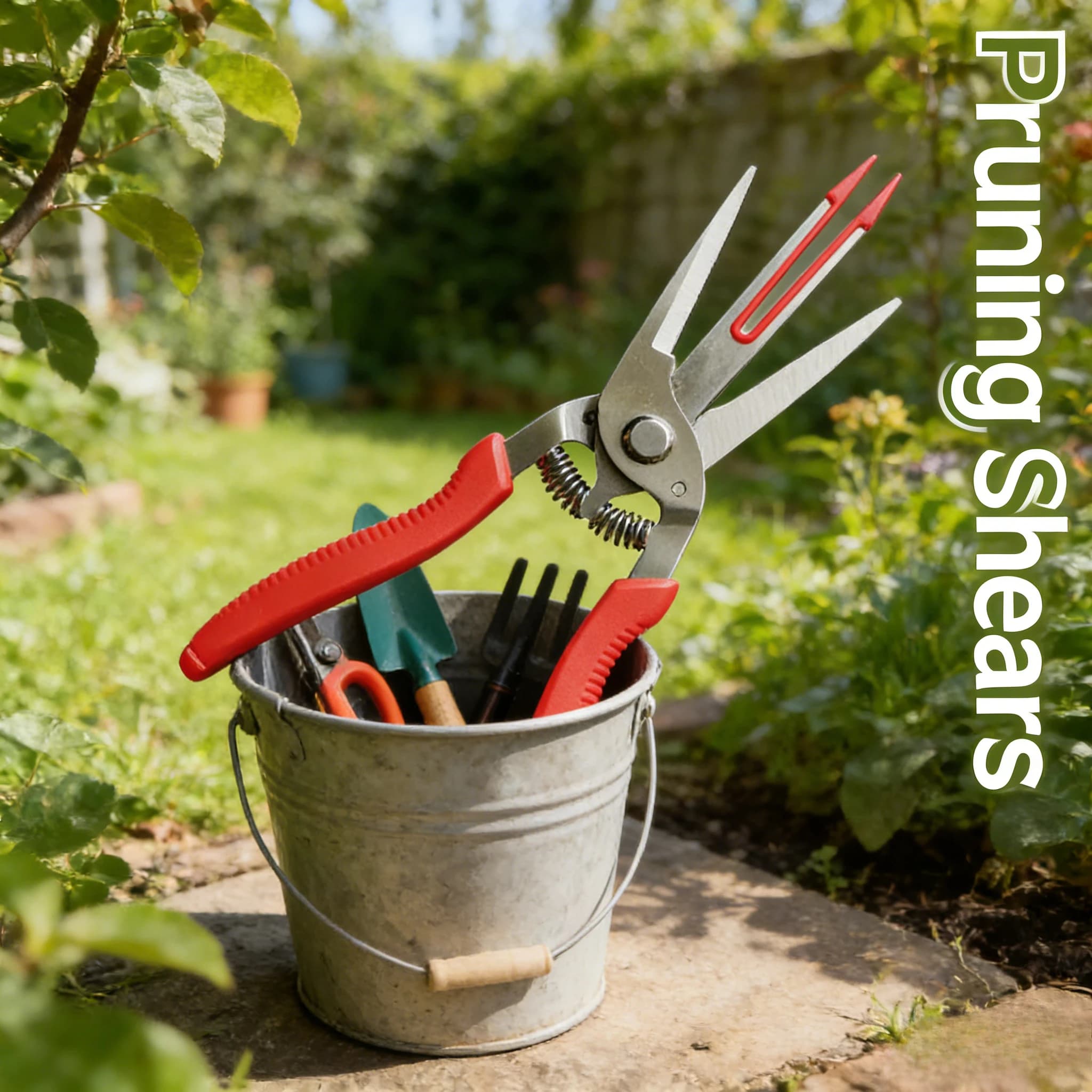 Double-cut gardening scissors for pruning pears, kiwi, fruit collection, removing leaves and caring for fruit trees.