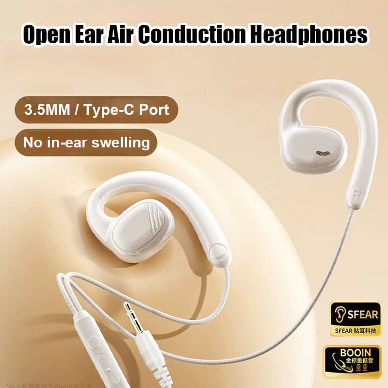 Auxiliary wired type C/3,5 mm Air-driven light gaming heads with microphone for HD calls Headphones to wear comfortable