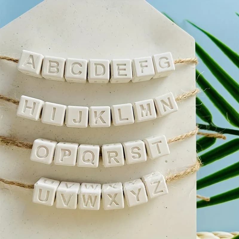 26 lettere inglesi perline braccialetto ciondolo stampi in silicone fai da te gesso cemento gioielli fatti a mano creazione di stampi in resina decorativa artigianato