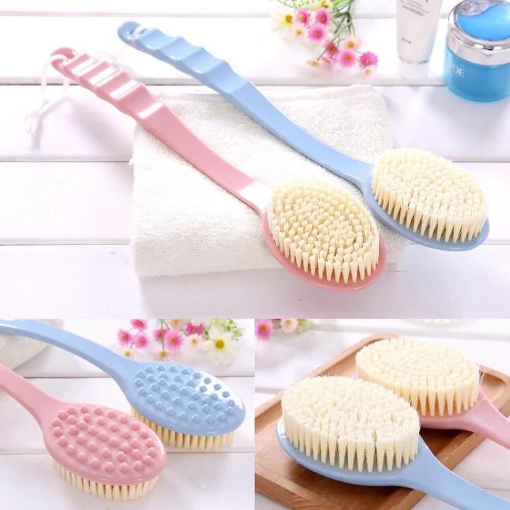 Soft Body Scrubber doccia scrub esfoliante manico lungo spazzola da bagno esfoliante massaggiatore per la pelle spazzola per la pulizia accessori per il bagno