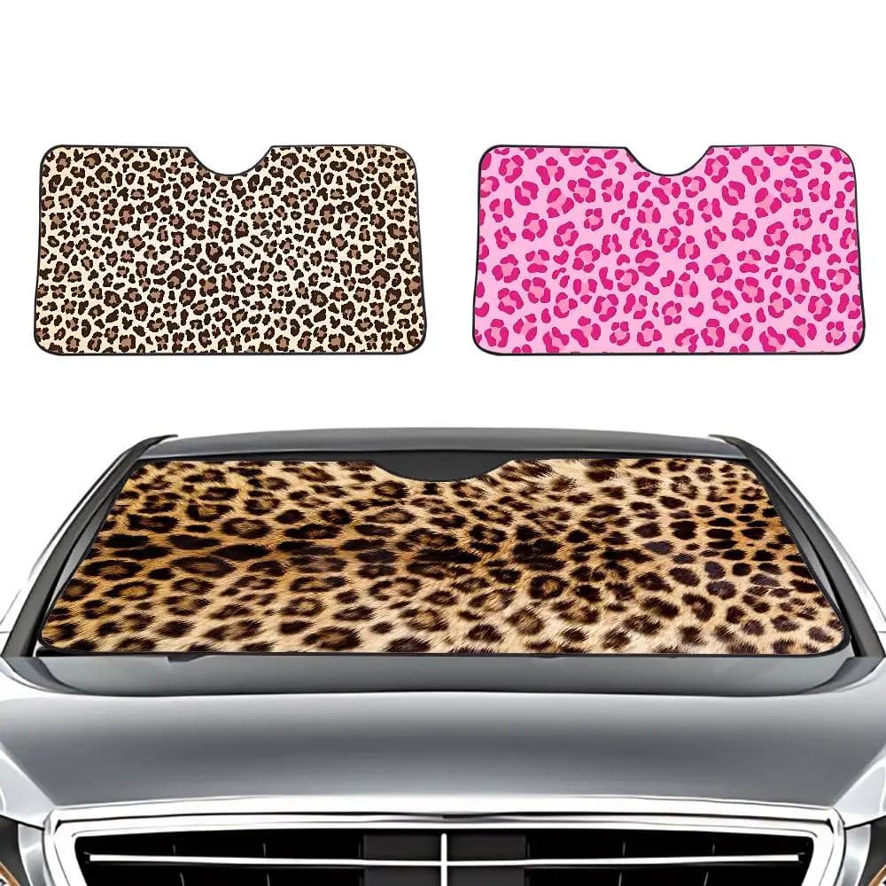 Pelliccia di animale (stampa leopardata) Parasole per auto Parabrezza Copertura per parabrezza per auto Parasole Visiera automatica Accessori per auto