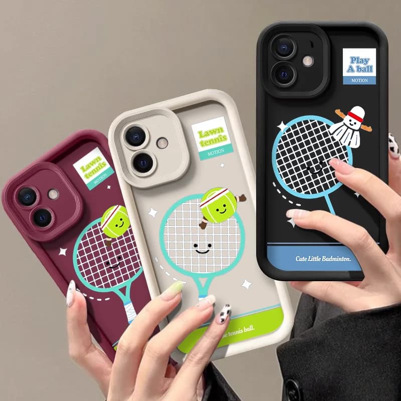 Funny Cartoon Badminton Tennis Rack Couple Phone Case for OnePlus 11 10 R North 2 3 CE3 CE4 Lite 5G ACE2 ACE3 4G Cover Morbida