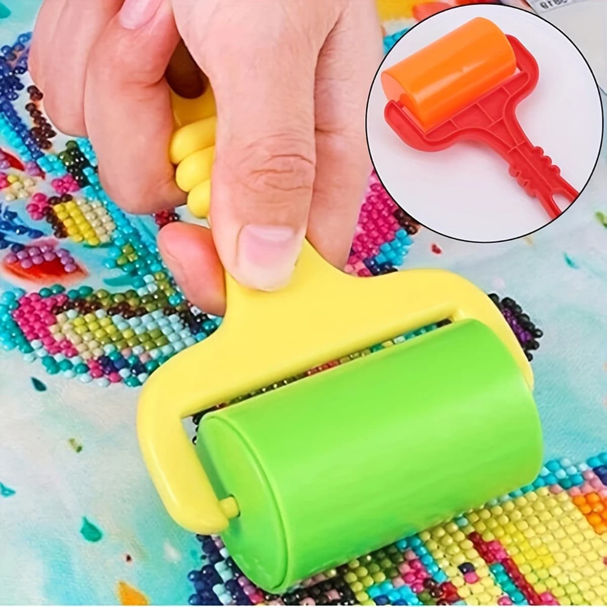 1pc Plastic Random Color Rubber Roller Diamond Painting Tools Diamond Art Reinforced Plastic Roller Cross Stitch DIY Accessorie