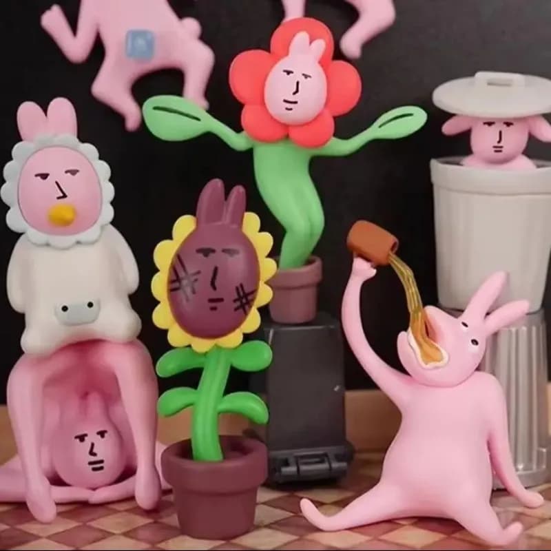 QNEW Hot Pink Rabbit Blind Box - Serie Astratta Pazzesca - Scatola Misteriosa - Giocattoli Carini - Action Figure alla Moda - Decorazioni Cartoon - Regalo a Sorpresa