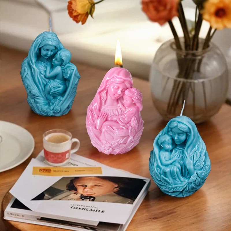Stampo in silicone per candela profumata per madre e bambino, per ritratto, candela per ringraziamento, stampo per pendolo