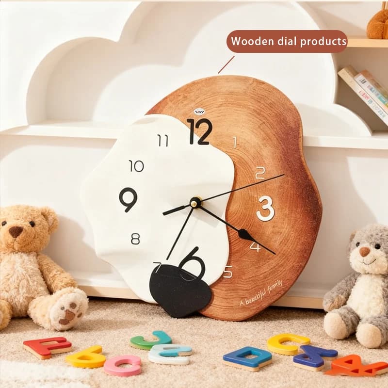 1 10 inch/12 inch 2D wooden pointer clock, office coffee shop decoration, living room wall clock, flat room wall, silent clock