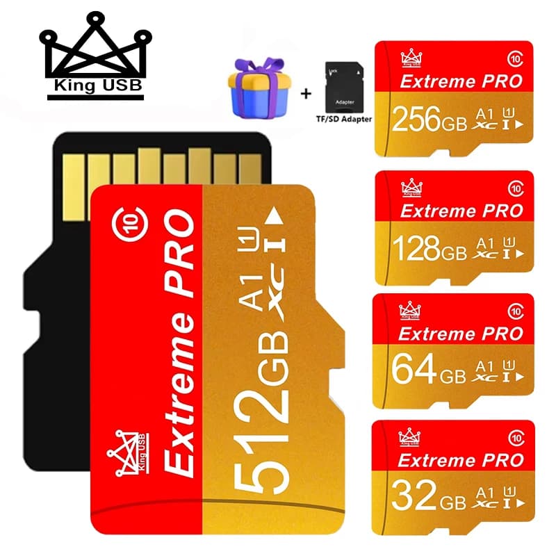 Class 10 Micro TF 256GB 512GB 64GB 32GB Memory Card 16GB 8GB High Speed Capture Storage Mobile Device Fast Write Flash A1 Mini T
