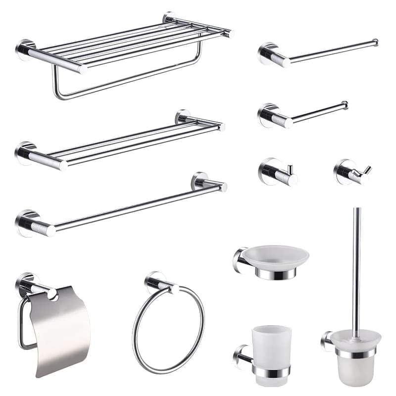 Porta asciugamani in acciaio inossidabile 304 cromato Porta carta Porta scopino Porta asciugamani Anello per accappatoio Accessori hardware per il bagno