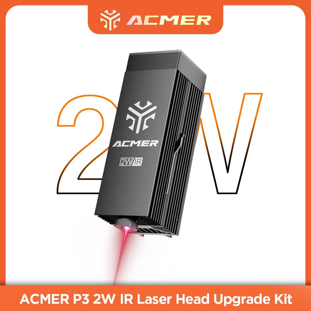 Kit di aggiornamento testa laser IR ACMER P3 2W, modulo laser per incisione su acciaio inossidabile, alluminio, ottone, compatibile con incisore laser P3