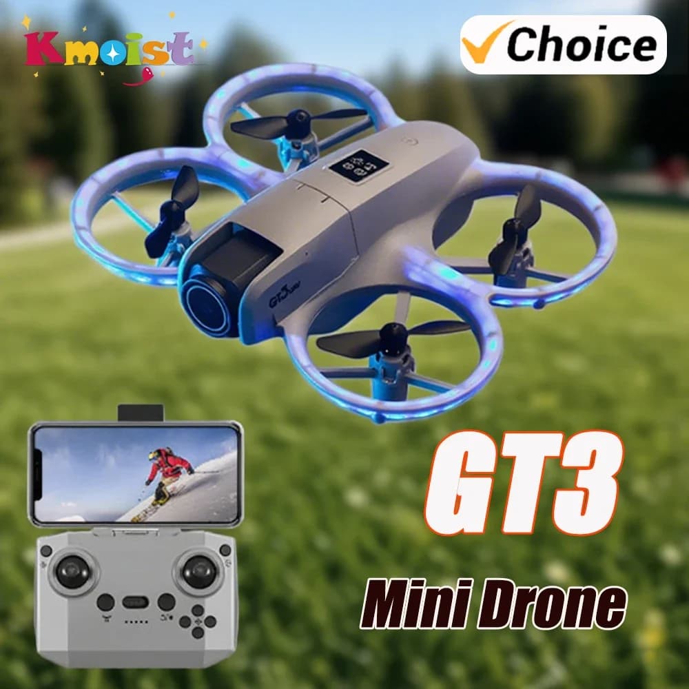 GT3 Drone Wifi Fpv Droni Rc Quadcopter con fotocamera 8K 6K Hd Flusso ottico Evitamento ostacoli Aereo Dron Giocattoli per bambini Regali