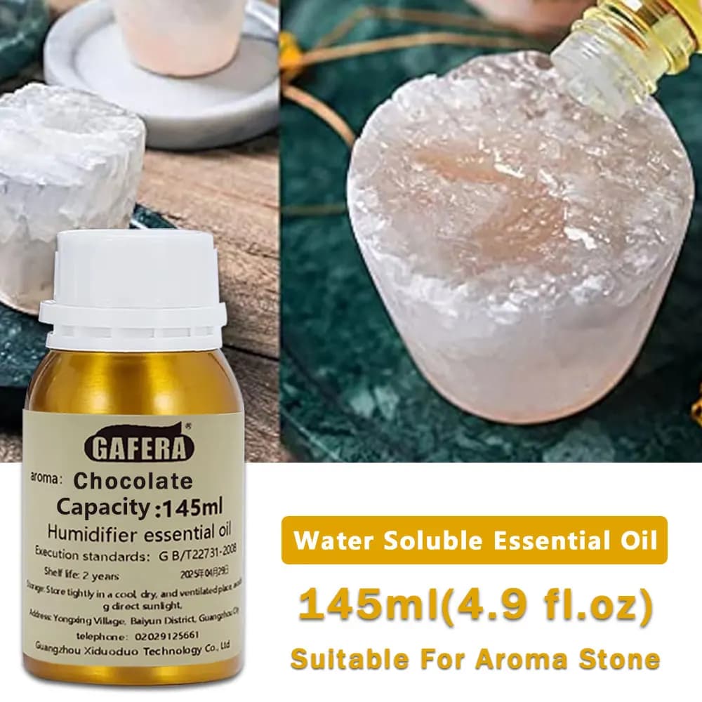 GAFERA 145ml (4.9 fl.oz) Olio Essenziale Cioccolato/Limone Basilico e Agrumi/Rosa/Hilton - Per Pietra Aromatica, Umidificatore e Diffusore in Legno