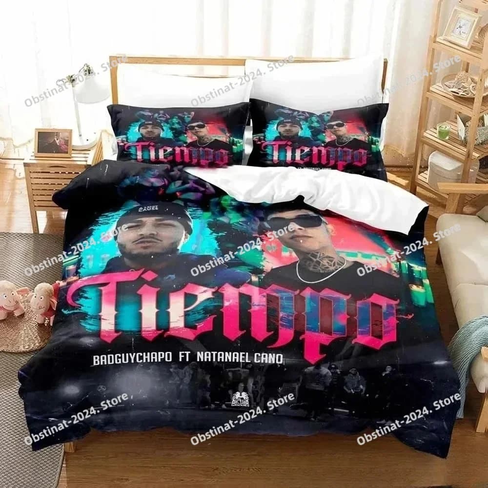 Nuovo 3D Stampa Musica B-Band Natanael Cano Set di biancheria da letto Doppio Twin King Copripiumino Piumino Federa Ragazzi Ragazze Adulti Camera da letto