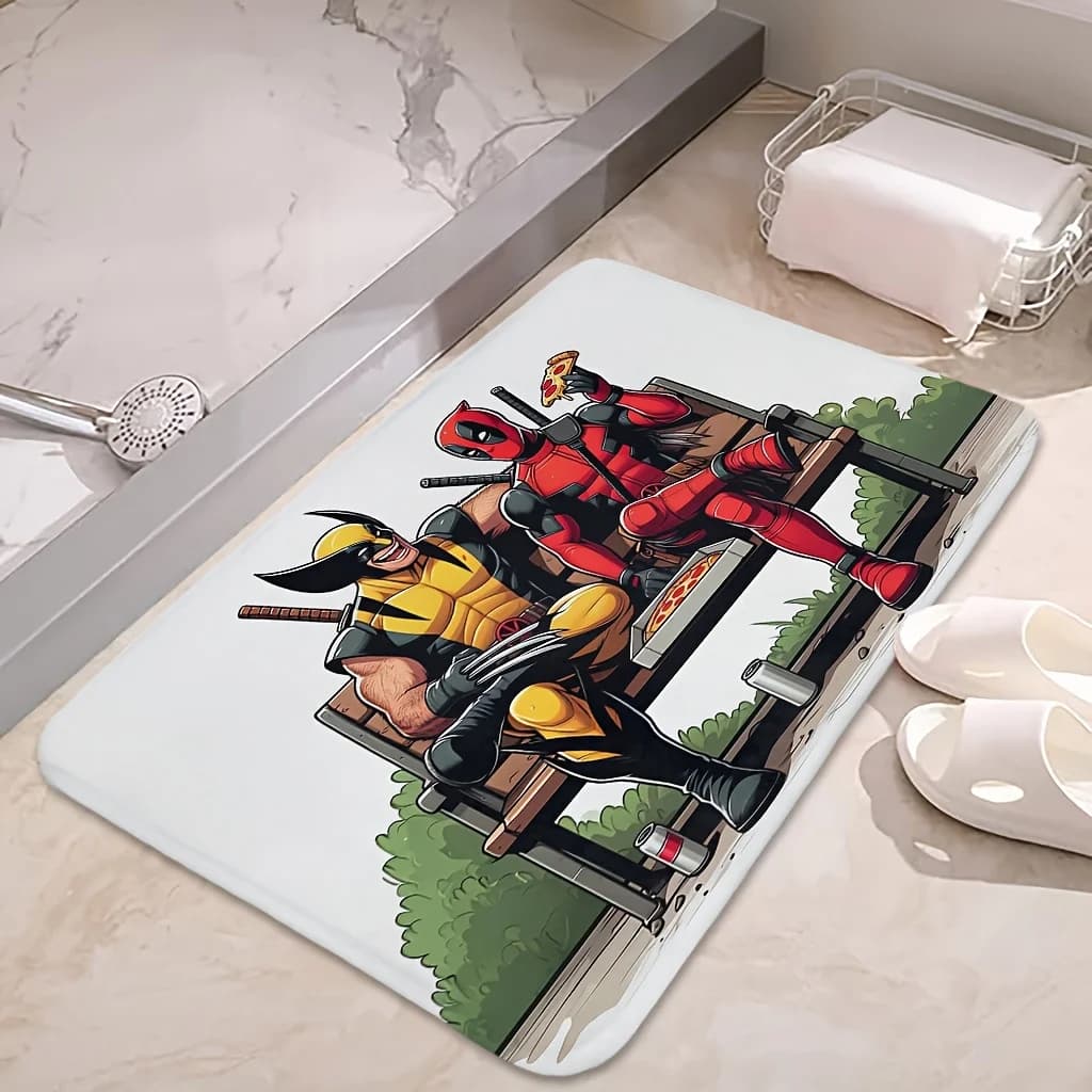( MARVEL 1pc Deadpool & Wolverine Entry Doorway Floor Rug,Bathroom Mat Absorbent & Quick-drying Kitchen Floor Carpet Non-slip