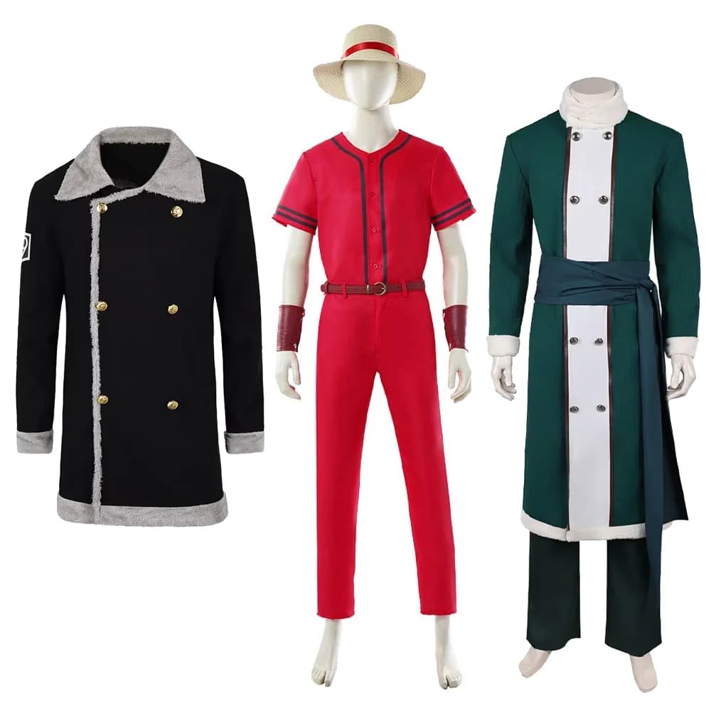 Costume da Pirata Sanji per Adulti, Giacca Nera, Outfit Classico per Cosplay, Travestimento per Halloween e Carnevale