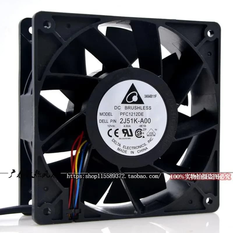 Delta PFC1212DE 2J51K-A00-9E1B 12V 4.8A 12038 High-Performance Large Air Volume Fan for Computer Cooling