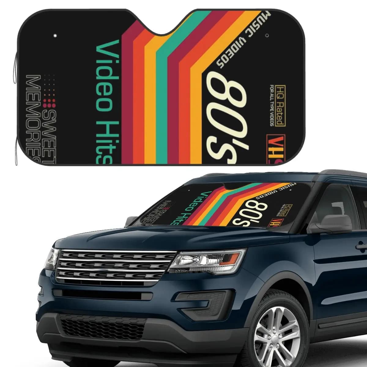 Retro Musica Video Cassete VHS Parasole Parabrezza Auto Parabrezza Anteriore Finestra Parasole Accessori Coperture