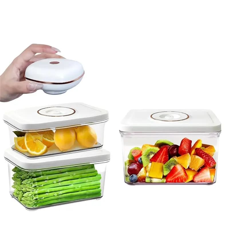 B59B-Ideale per Viaggi e Cottura Sous Vide, Macchina Sigillatrice Sottovuoto Portatile Compatta con 3 Contenitori, Sigilla Tutti i Tipi di Alimenti