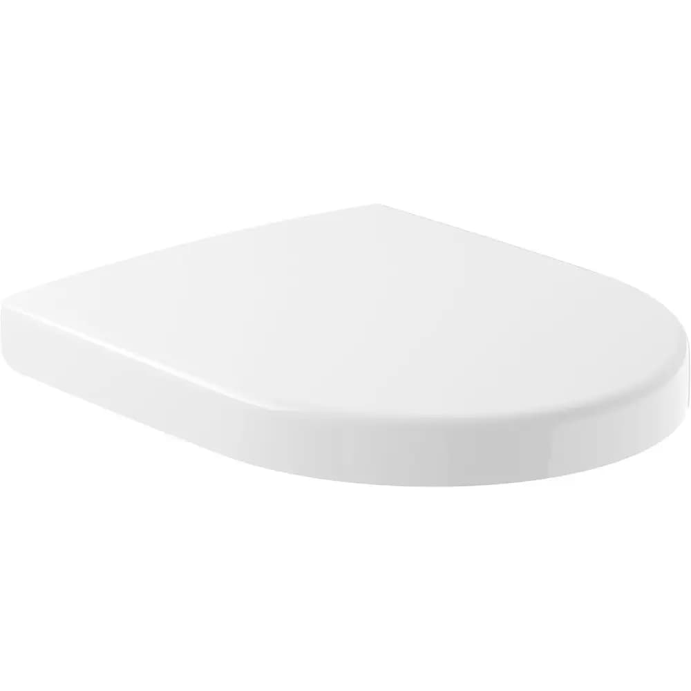 Sedile WC compatto con rivestimento in tela e cerniere in acciaio inossidabile