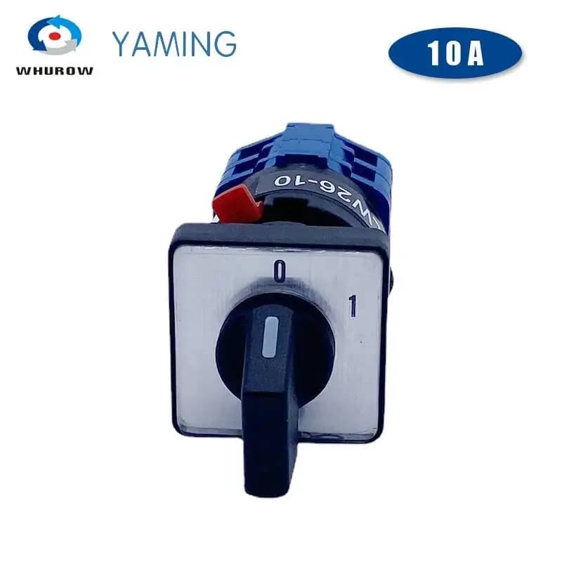 Selettore Rotativo a Camme LW26-10A, Montaggio a Foro Singolo 16.2mm, 1/2/3/4 Poli, Contatti in Argento per Controllo Alimentazione