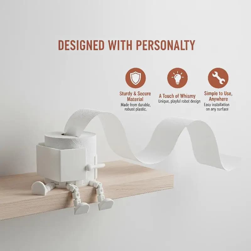 New Cute Creative Toilet Paper Holder With Funny Book Reading Figure Design For Bathroom Desktop Home Decor