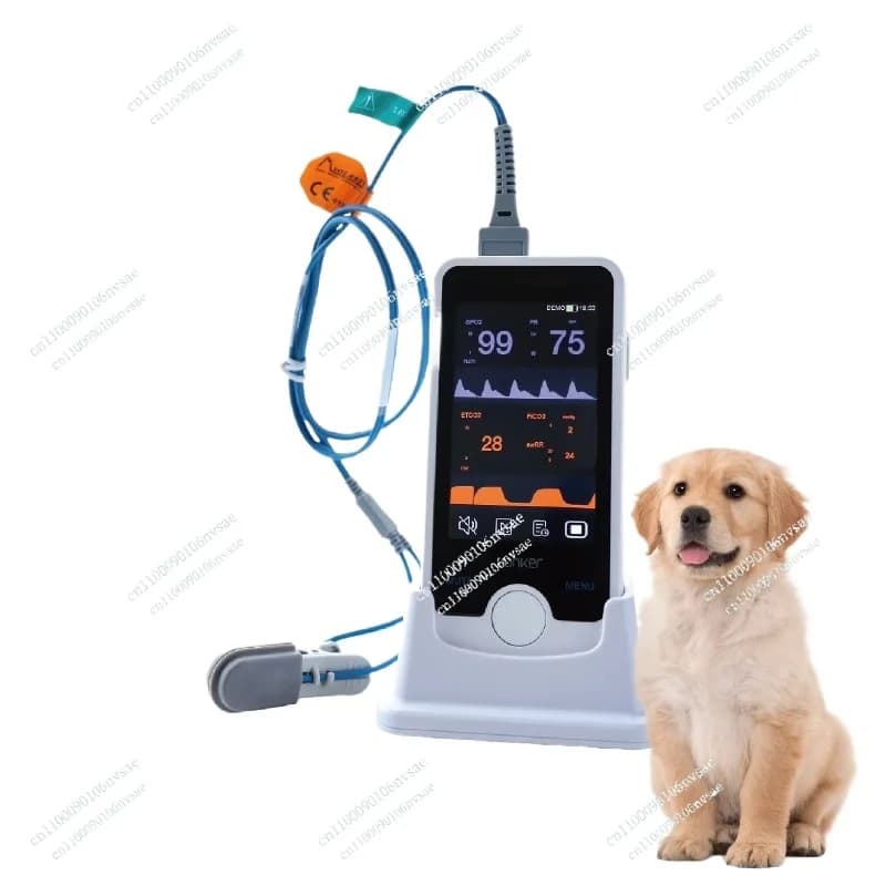 Veterinary monitor portable touch screen Multiparametric monitor for cats, dogs, animals, veterinarian, pulsossimeter, vital signs