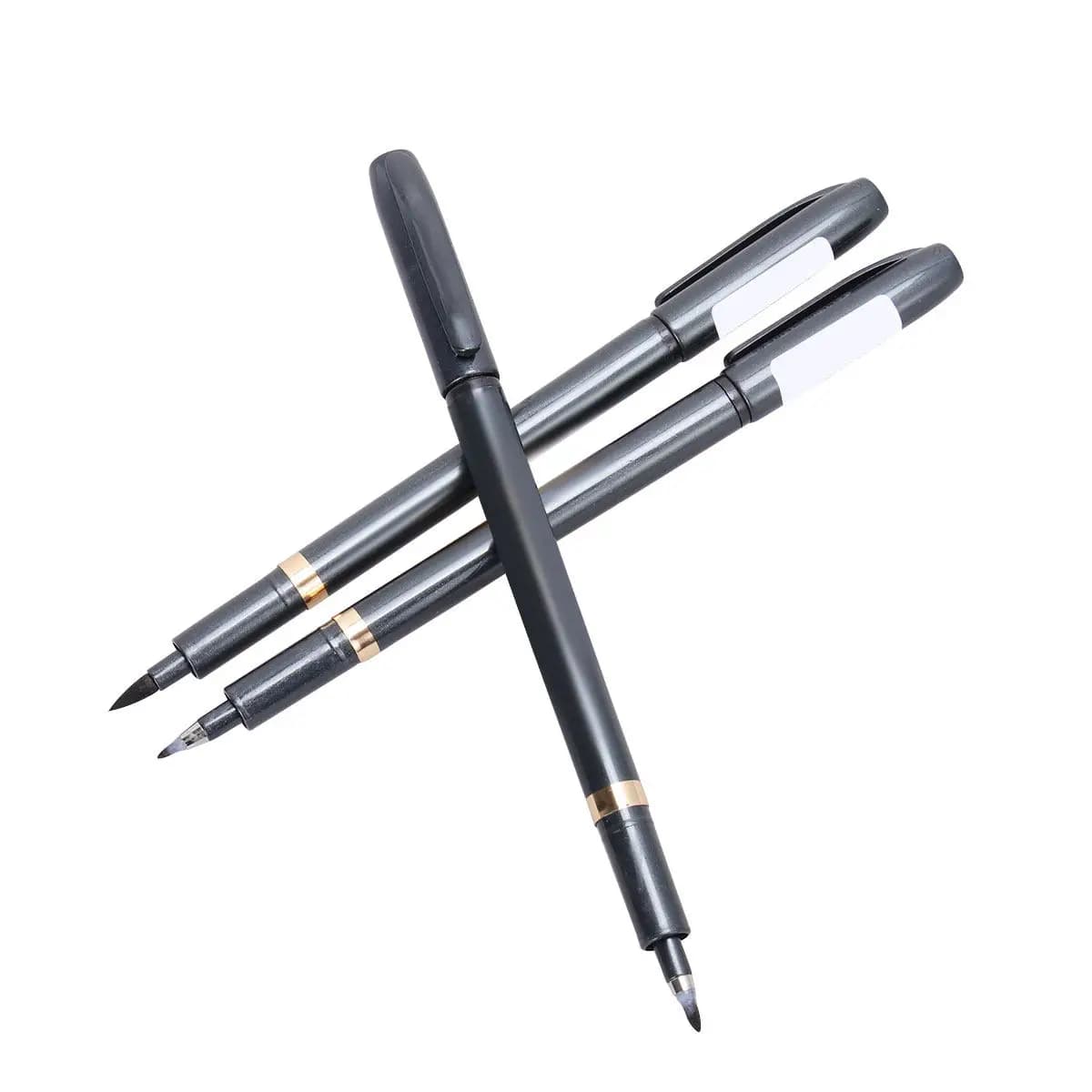3Pcs Chinese Brush Pen Set Large Medium Small Sizes Ergonomic Wood Handle Smooth Water-Based Ink for Calligraphy Kanji